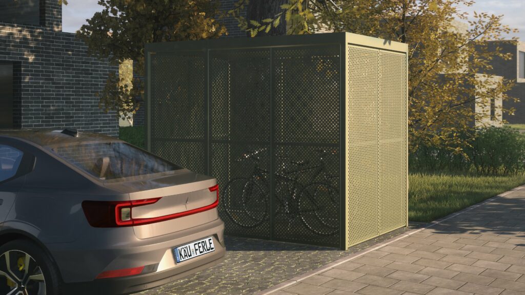 Fashionable and customisable bicycle garages from KÄUFERLE